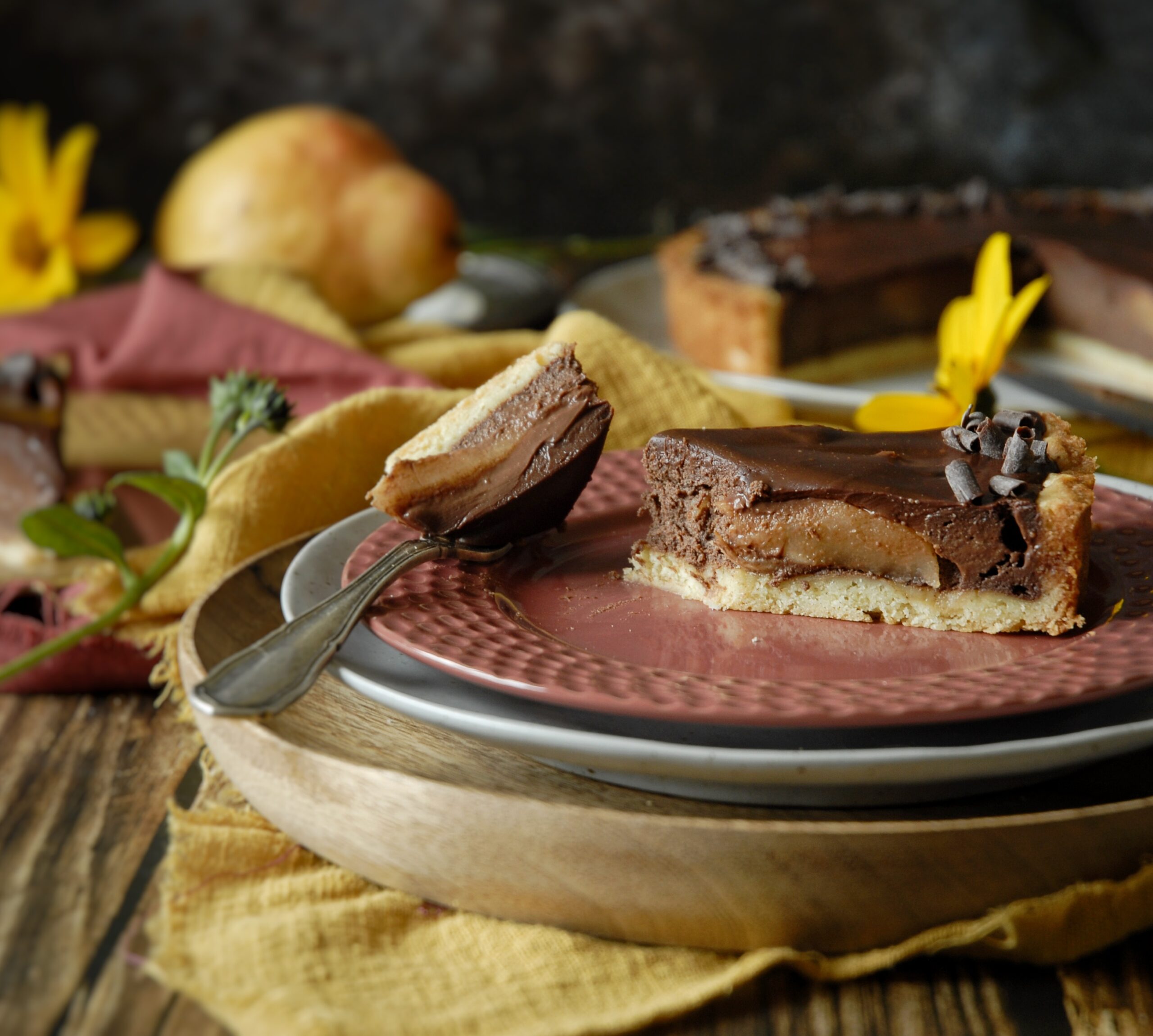 Crostata ricotta cioccolato e pere