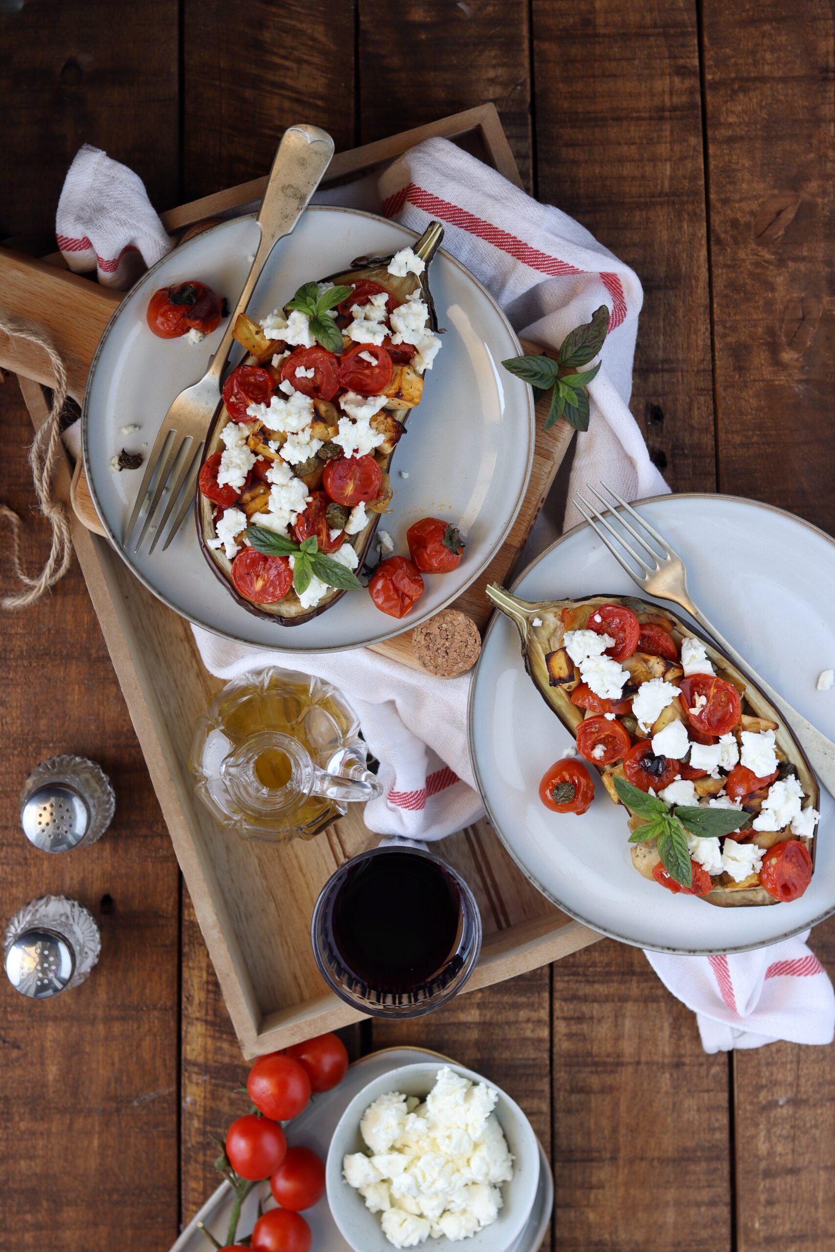 Melanzane ripiene con feta e menta