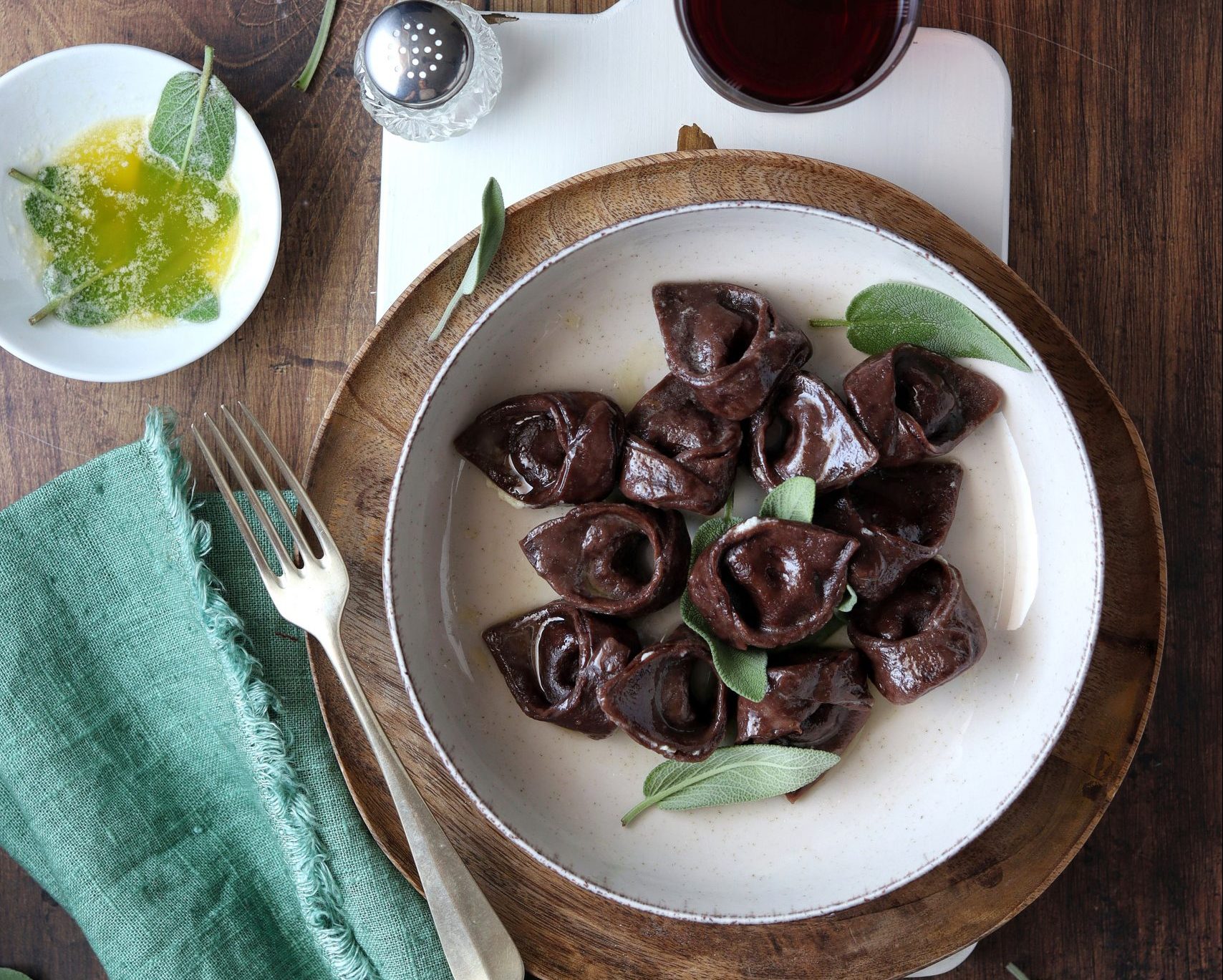 Tortelli al cacao e gorgonzola