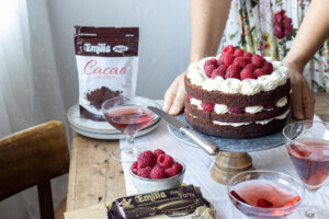 Torta mor miu cioccolato e lamponi