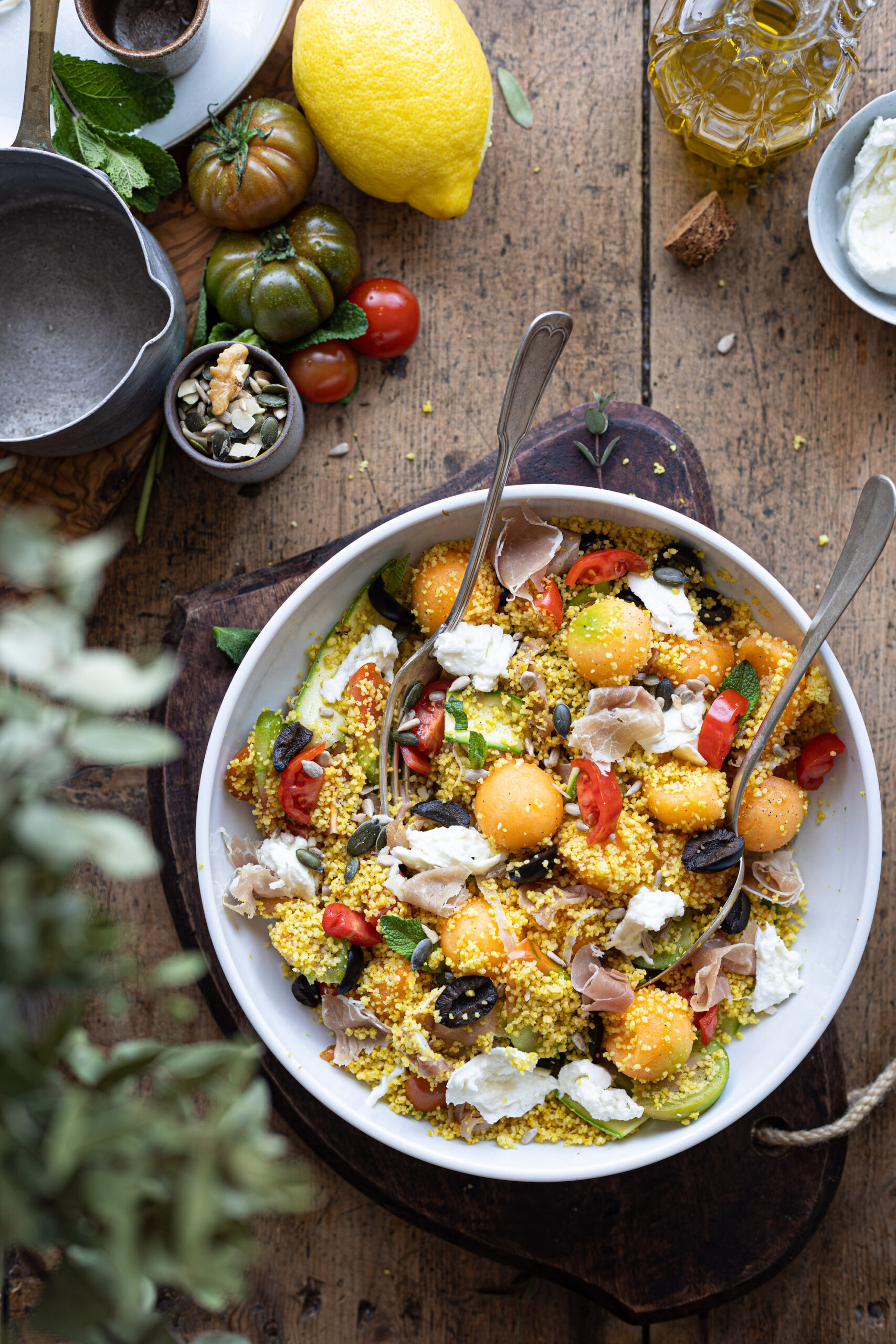  TABOULEH ESTIVO CON BUFALA, CRUDO E MELONE