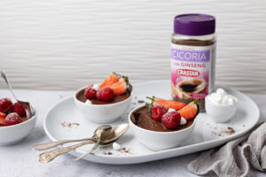 Mousse veloce al cioccolato con cicoria e ginseng