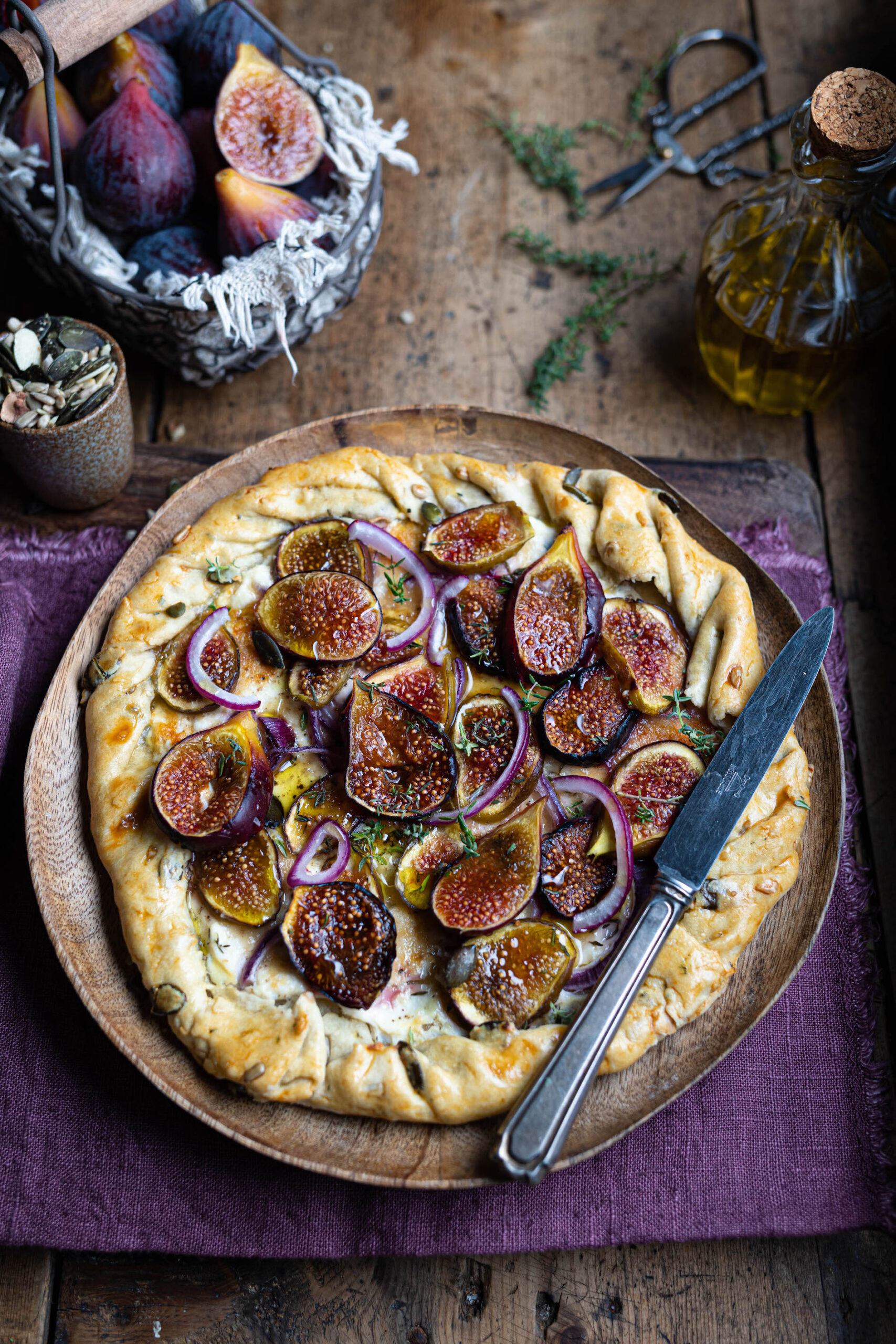 Galette salata fichi, caprino e cipolla