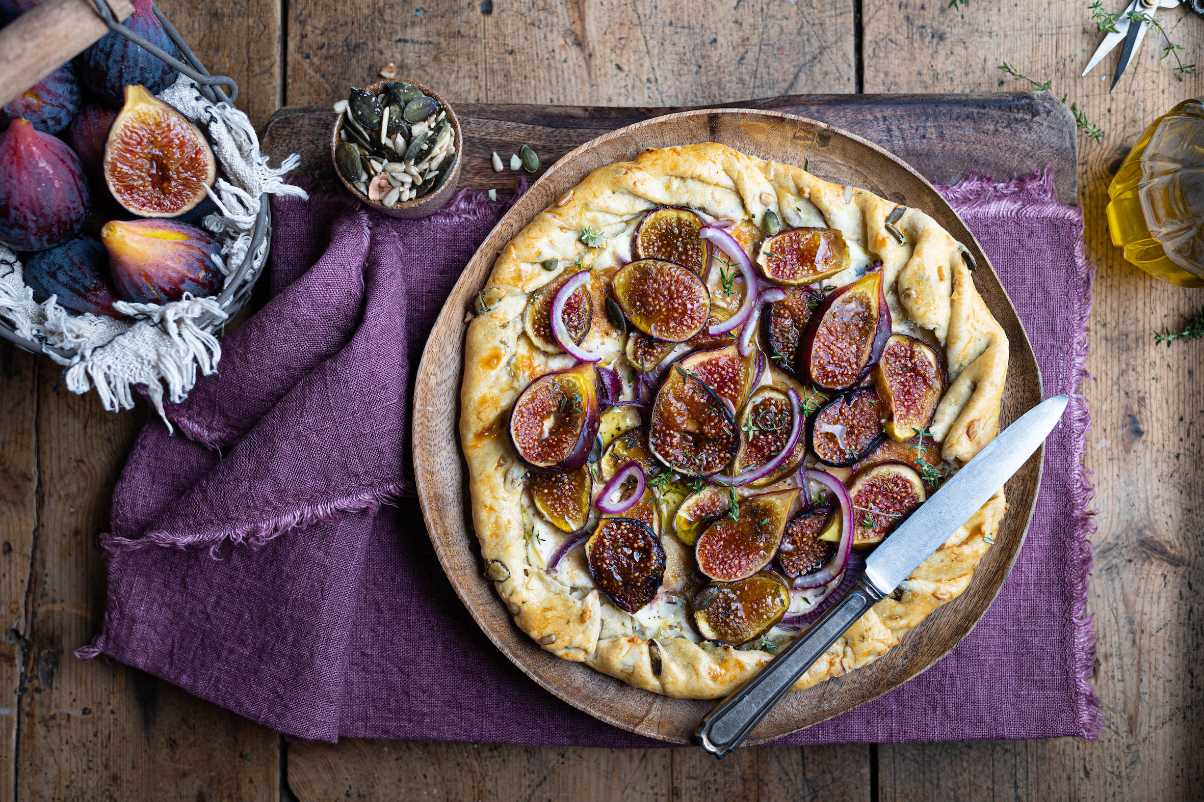 Galette salata fichi, caprino e cipolla