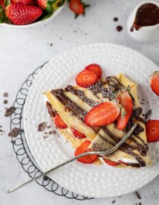 Crêpes cioccolato e fragole